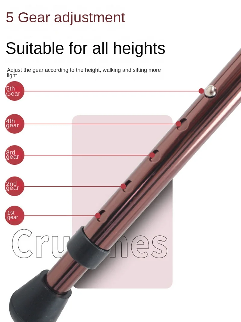Sticks Folding Walking Cane with Seat for Seniors & Adults, 80-90cm Adjustable Cane Chair, Lightweight Aluminum Supports 136kg 4
