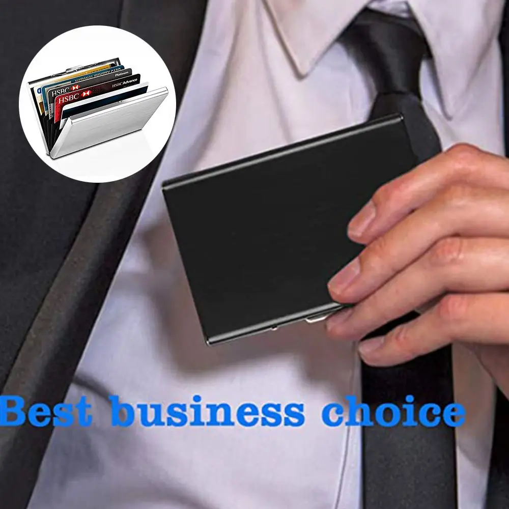 Fashion Durable 6 Card Slots Card Holder Stainless Steel Case Anti-demagnetization Box Portable Organizer Protector