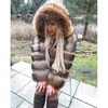 MAOMAOKONG Super Hot Winter Women Luxury Thick Real Raccoon Fur Coat Natural Fox Fur Jacket Plus Size Furry Jackets Female Vest 4