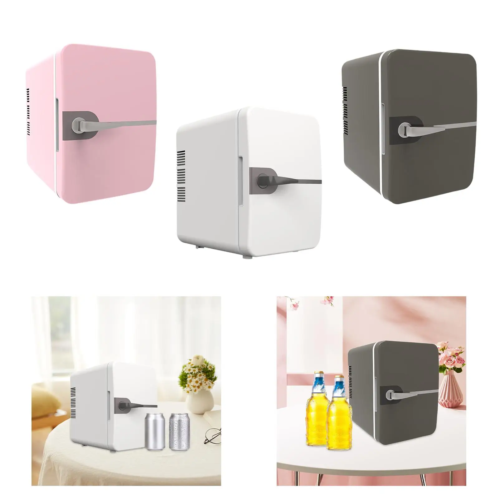 Mini Fridge for Bedroom 6L/8 Cans Small Refrigerator Portable Thermoelectric Cooling Warmer for Office Skincare Car Room Makeup
