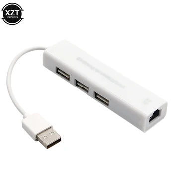 맥 iOS 샤오미 미 박스 노트북 PC용 USB 이더넷-RJ45 네트워크 카드, 10/100 Mbps 랜 어댑터, 3 포트 USB 2.0 허브