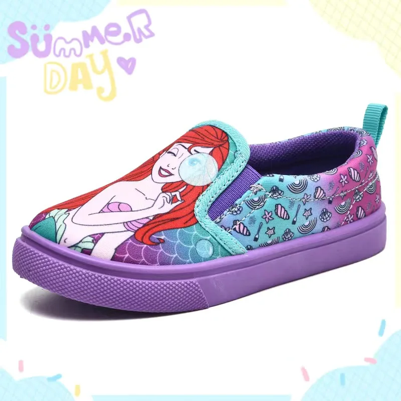 At interagere Lighed fløjte Disney Children's Mermaid Canvas Shoes Girls Cartoon Spiderman Princess  Casual Sports Sneakers low-cut Shoes Four Seasons Shoes