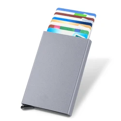 Slim Pop - Up RFID Blocking Wallet - Minimalist Metal Card Holder (Space Grey)