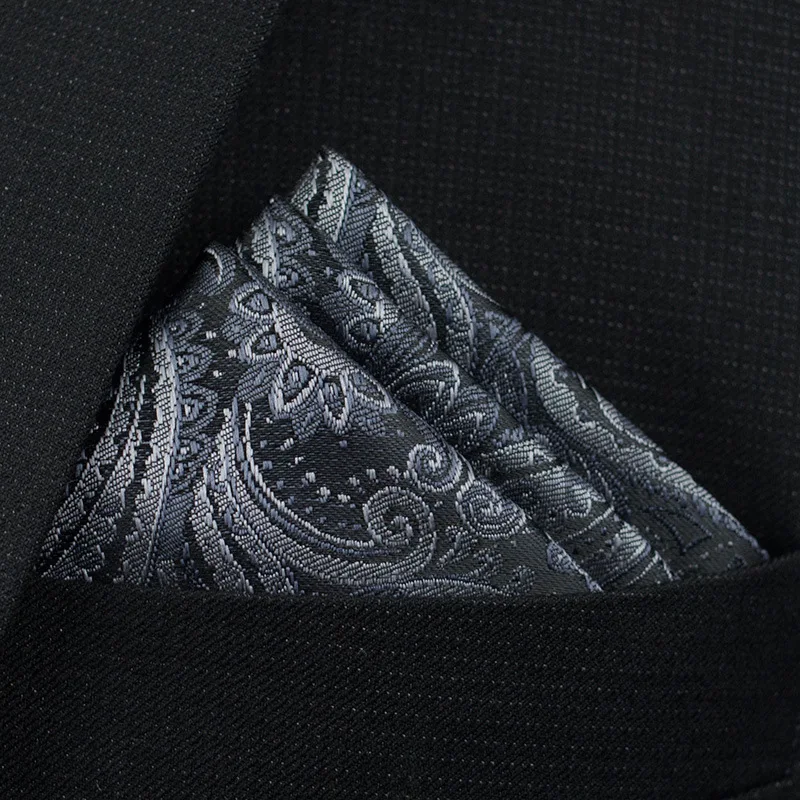 Pocket Square Handkerchief Accessories Paisley Solid Colors Vintage Business Suit Hanky Breast Scarf 25*25cm pocket square