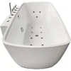 Whirlpool Bathtub with Hydraulic Massage Vortex Jet and Adjustable Bubble Injection System, Handheld Shower, Center Drainage 4