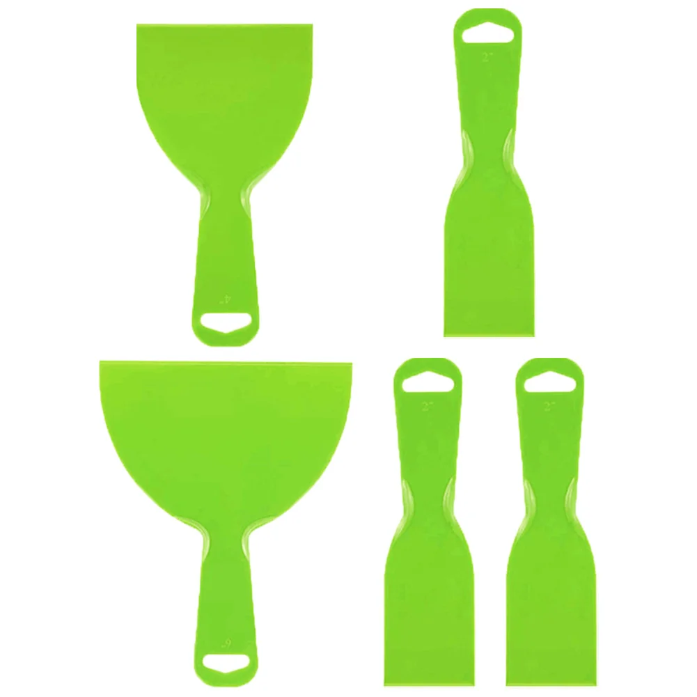 5 Pcs Plastic Putty Spatula Set Wallpaper Scraper Car Painting Spatula Scrapers for Spackling Patching Decals Wallpaper Remover