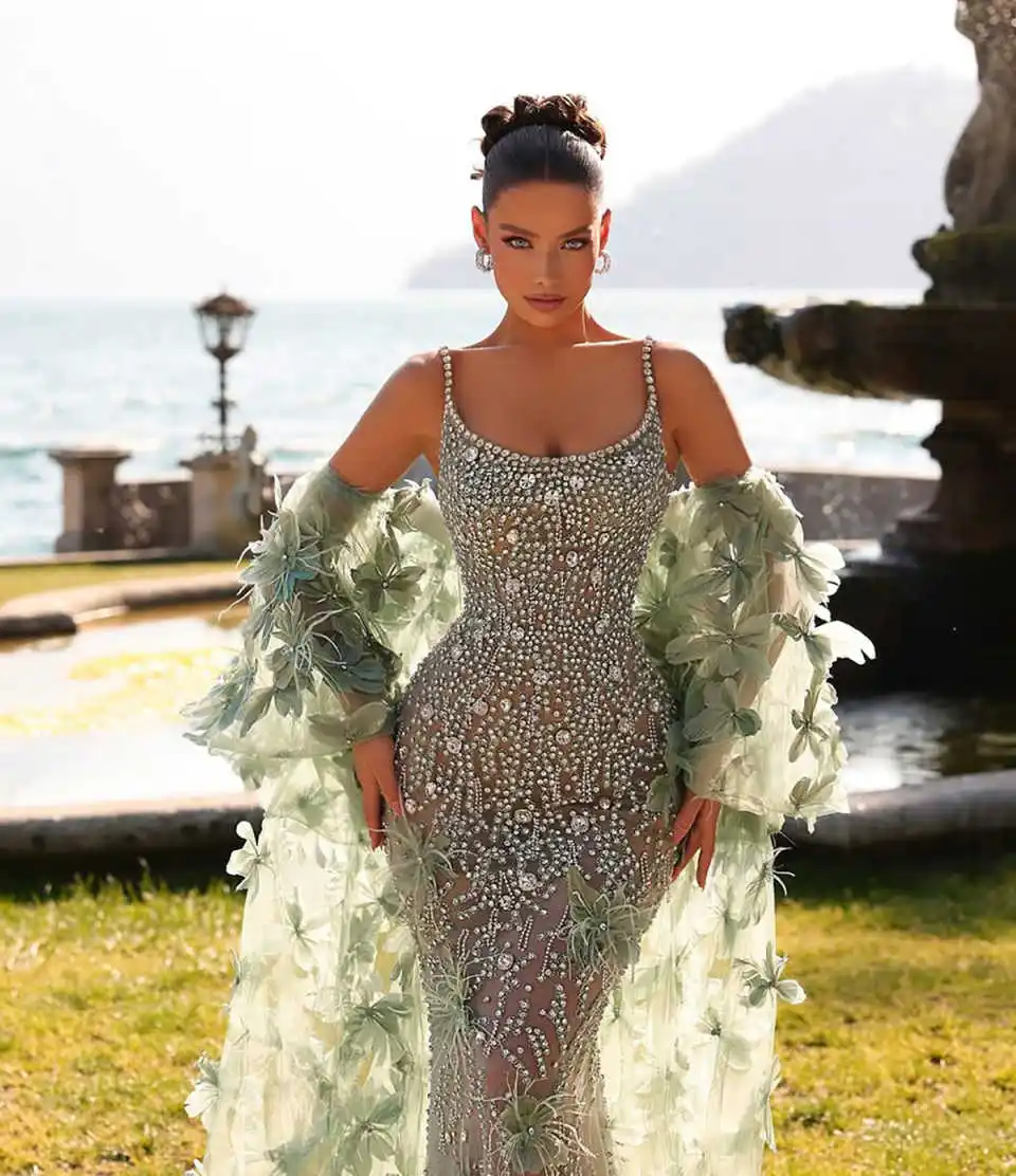 السباغيتي الأشرطة كريستال حورية البحر فساتين السهر...