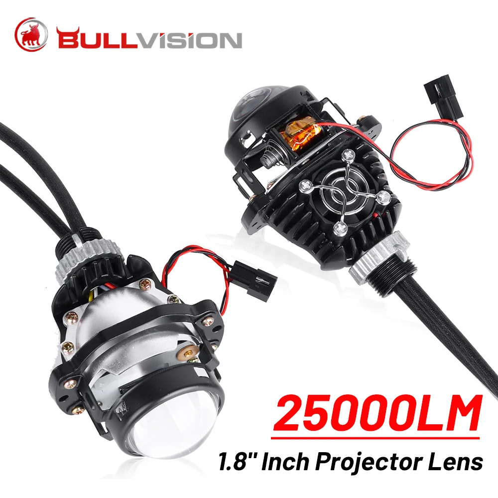 

1.8 Inch Bi-LED Projector Lenses 25000LM 6000K LED H4 H7 9005 9006 HB3 HB4 Adapter Auto LED Chip Mini Projector Lenses Reflector