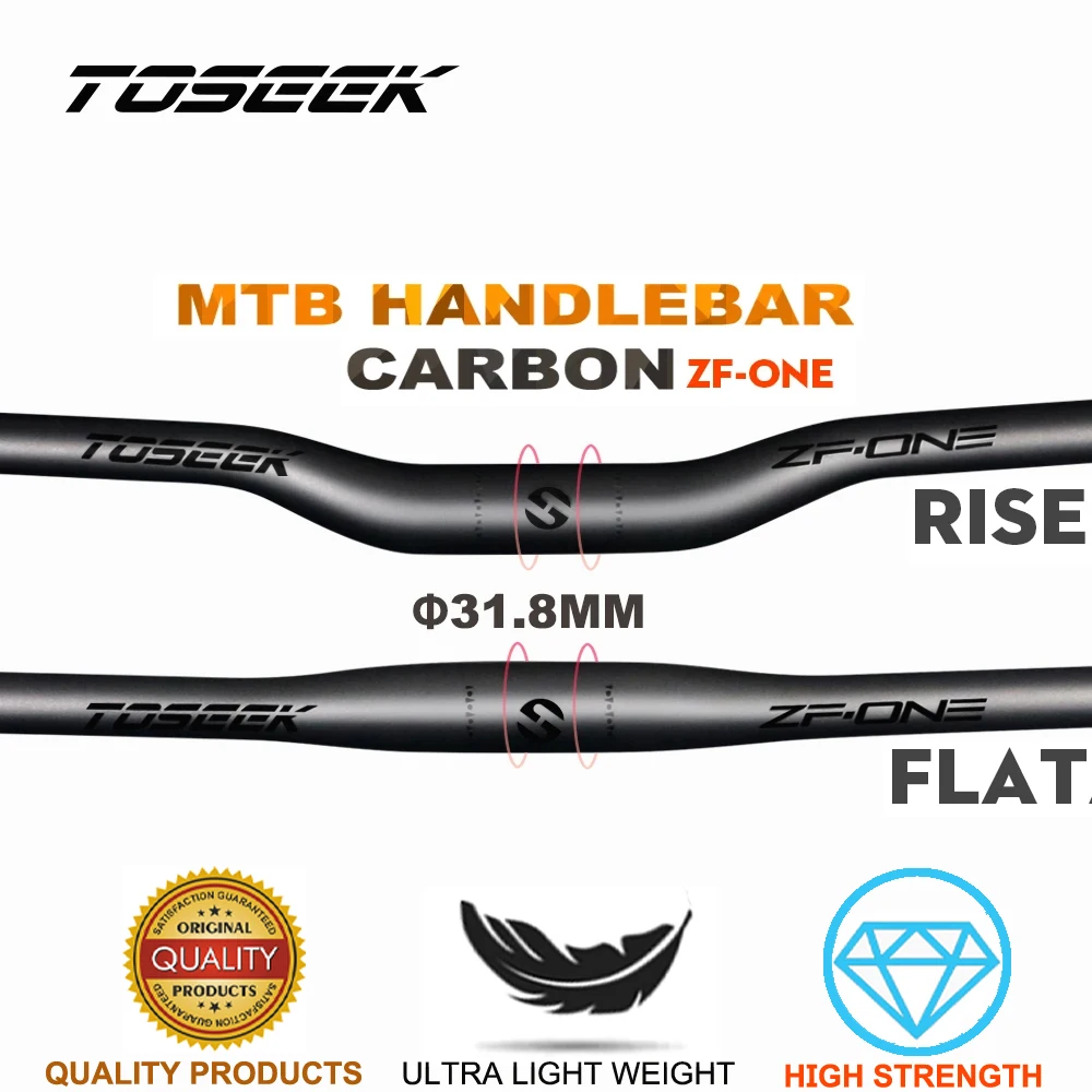 

TOSEEK ZF-ONE Mtb Carbon Handlebar 31.8mm Bicycle Handlebar 580-760mm Matte Black Mountain Bike Handlebars Bike Accessories