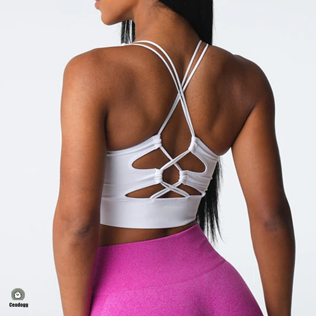 Strappy Cross Back Sports Bra  Back Cross Hollow Sports Bra - Women Sexy  Cross Back - Aliexpress