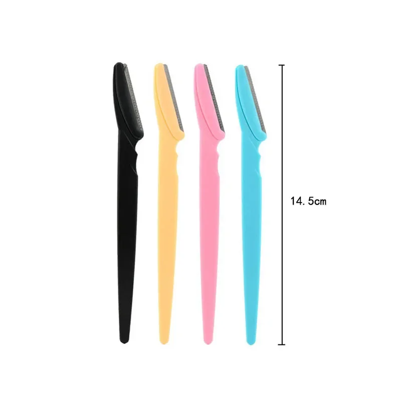 12Pcs Mix Color Eyebrow Razor Women Face and Body Safe Trimmer Hair Shaver Eye Brow Remover with Cover Small Makeup Tools Set 6