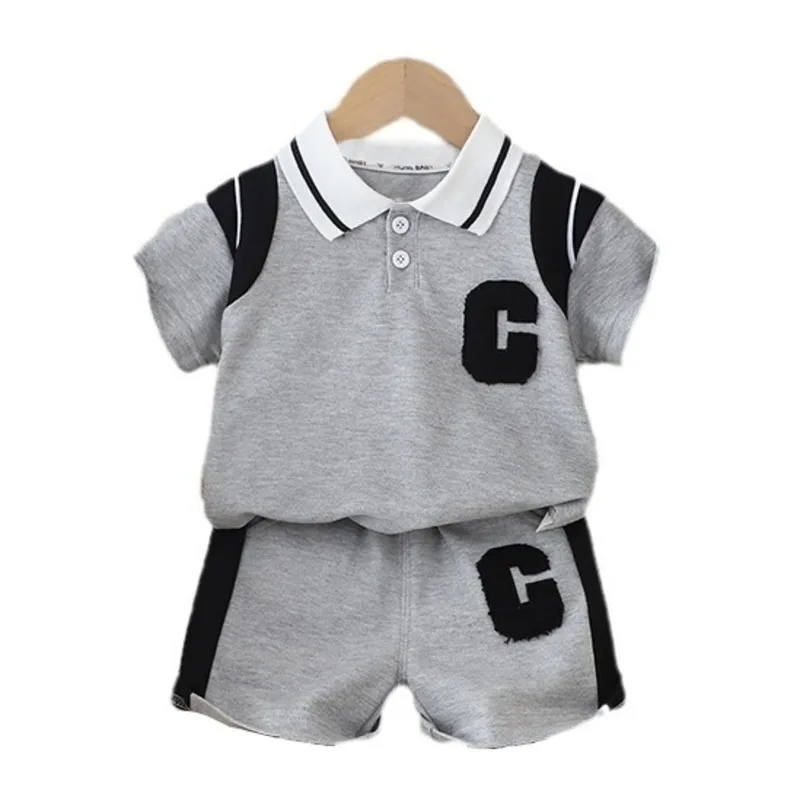 

New Summer Fashion Baby Girls Clothes Suit Children T-Shirt Shorts 2Pcs/Set Toddler Boys Clothing Infant Costume Kids Tracksuits