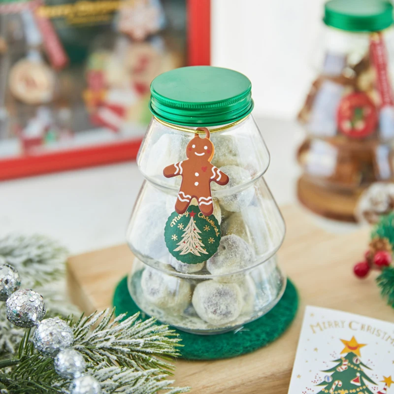 2pcs Christmas Tree Glass Jars Storage Desktop Snack Candy Organizer  Decorative Box Wedding Xmas Festival Home Decorations - Gift Boxes & Bags -  AliExpress