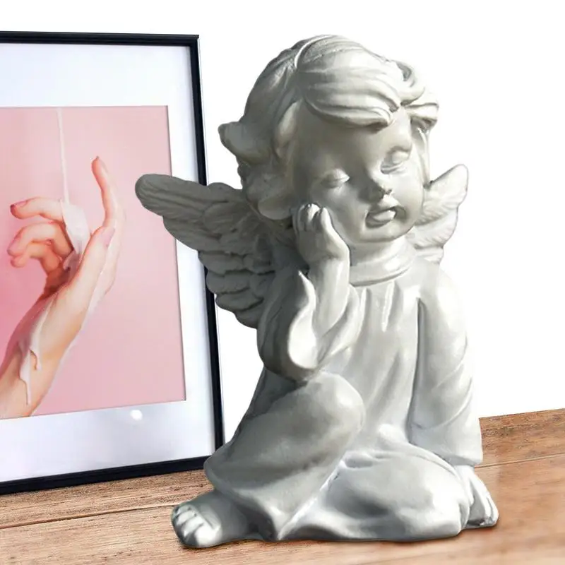 Sleeping Angel Statue Resin Cute Little Angel Decoration Figurine Outdoor Home Desktop Cherubino Adorabili Cherubini