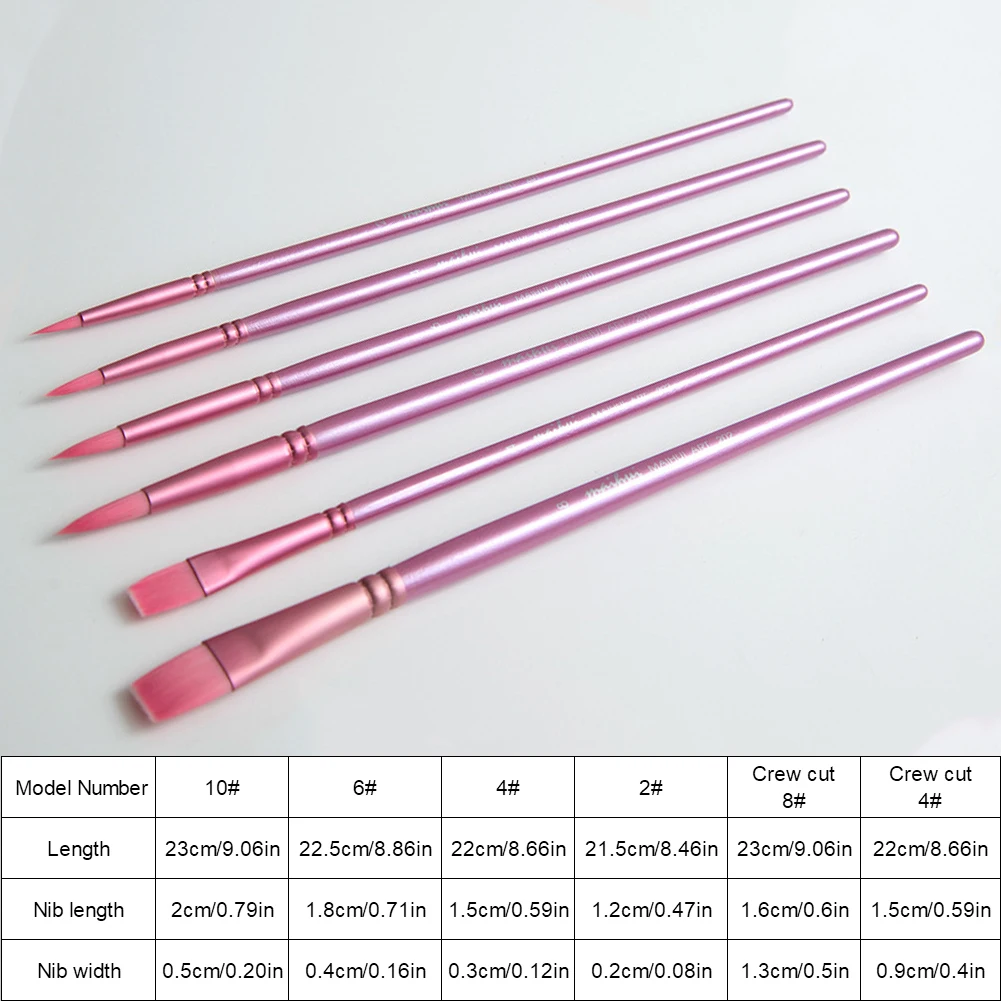 4/6Pcs Watercolor Paint Brushes Paint Brushes Set Pointed Tip Set Flat Head Watercolor Brush for Miniature Model painting brushes
