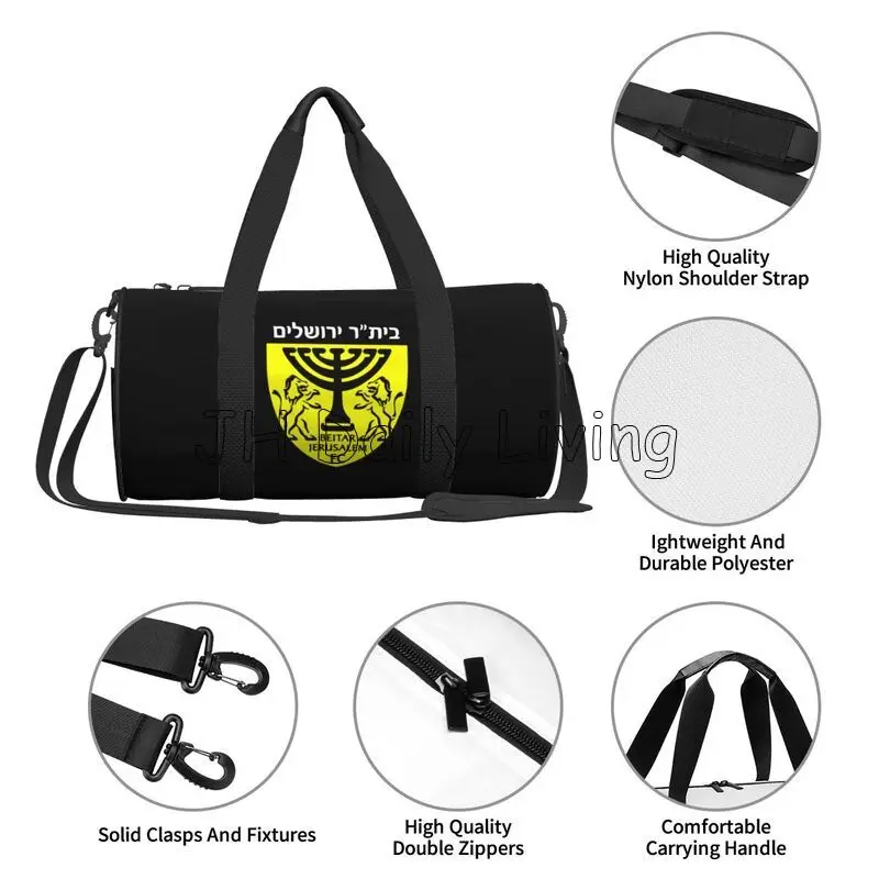 Beitar Jerusalem FC Print Travel Duffel Bag Weekender Overnight Bags Portable Waterproof Luggage Tote Bag for Yoga Gym Sports