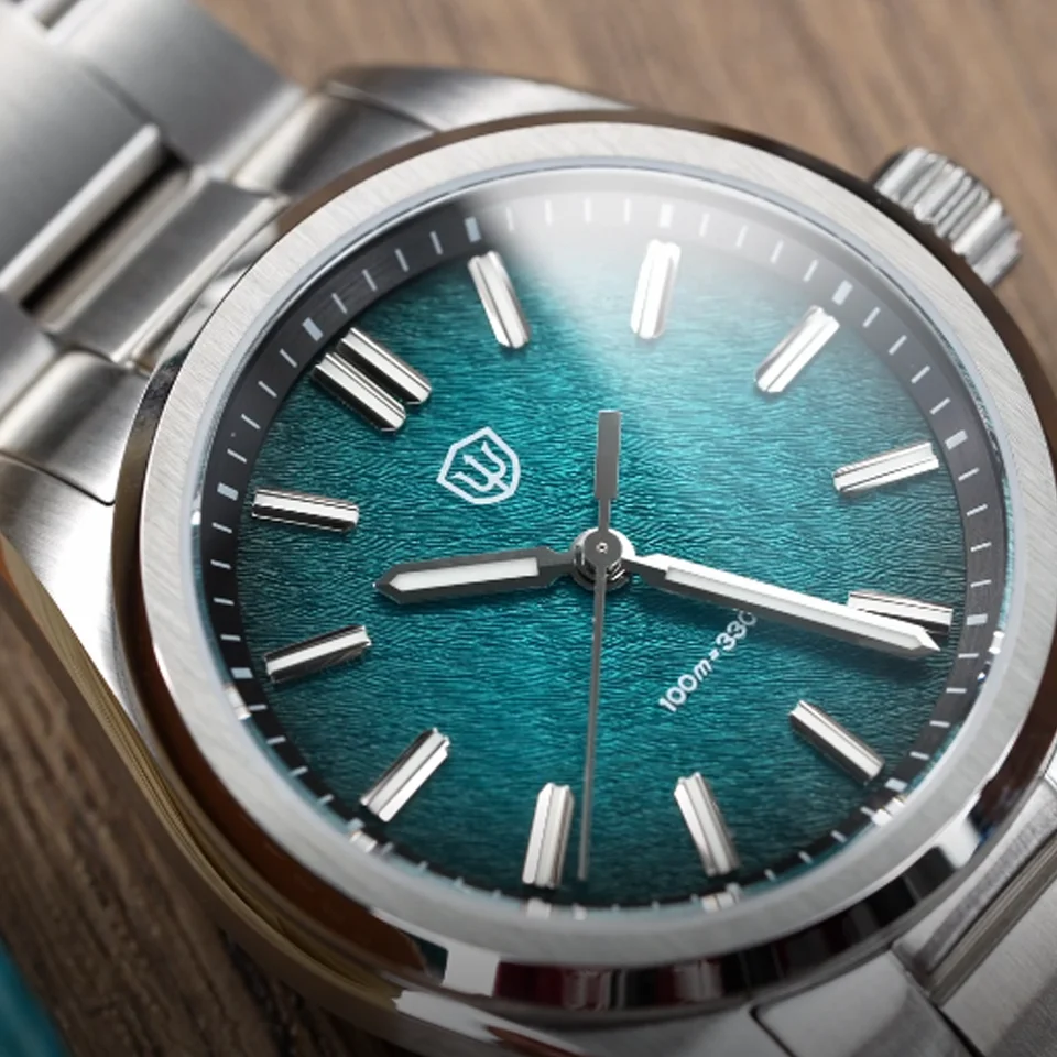 watchdives WD0003C Origineel Design Herenhorloge VH31 Sweep Second Quartz Horloge 36mm Saffierglas Luxe Armbandhorloge 100m waterdicht, grijs, armband