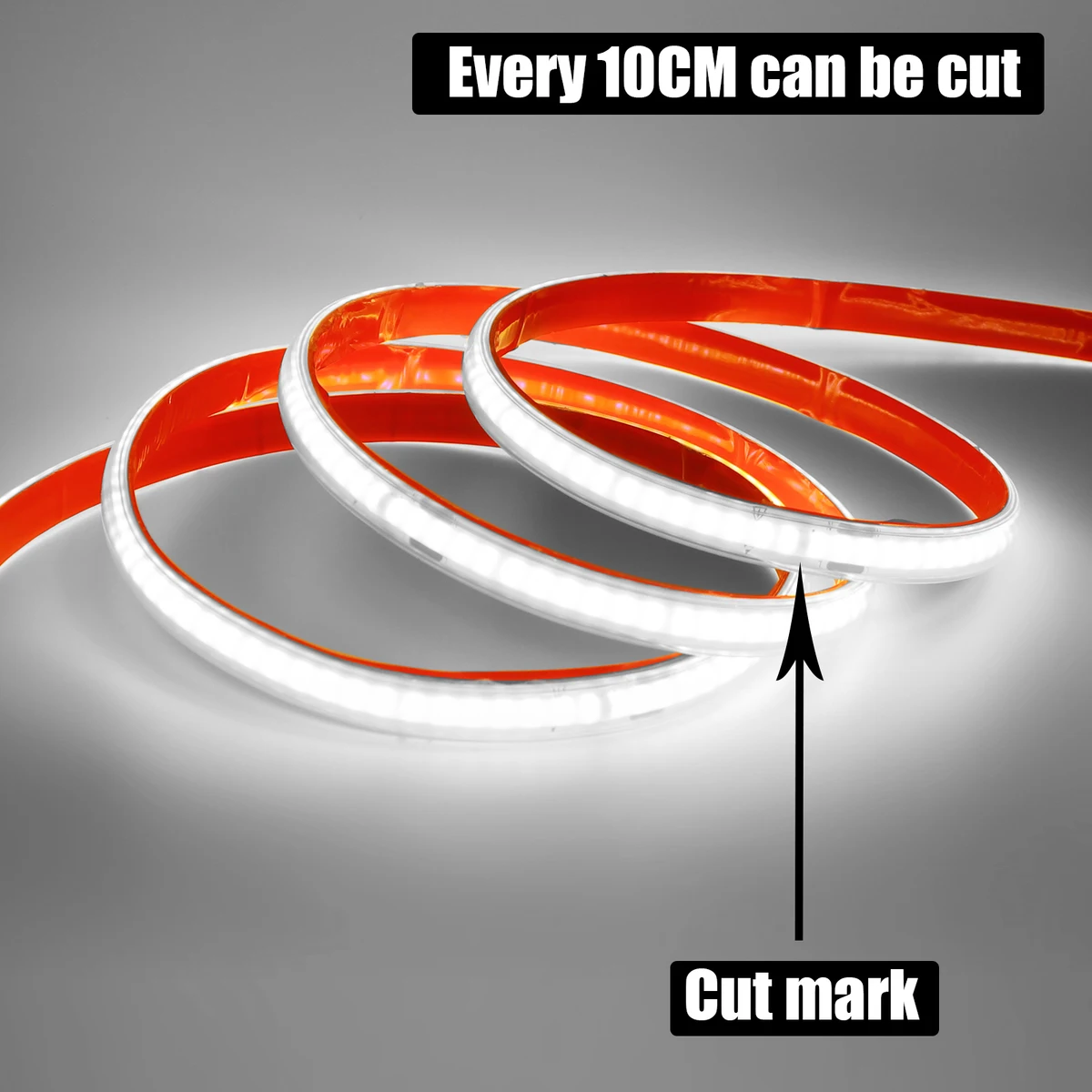 AC 220V COB Strip IP65 Waterproof 10CM Cut 240Leds/M 3000K 4000K 6000K Home Decor Flexible Ribbon Rope Tape LED Light — view 5