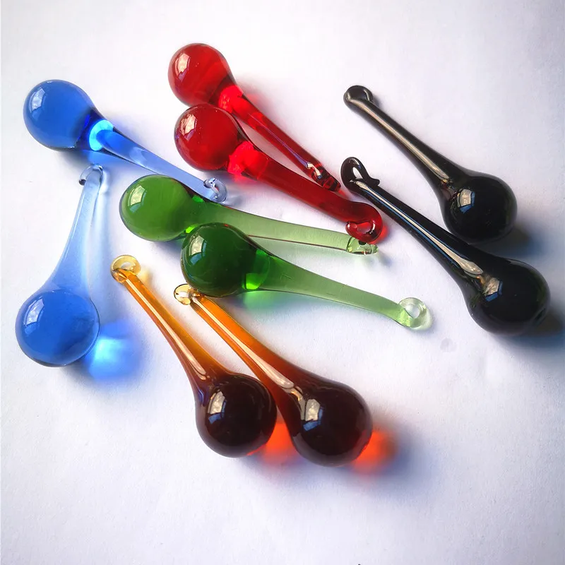 12pcs Glass Raindrop Pendant Beads Curtain Accessories Chandelier Parts Christmas Tree Hanging Home Decor