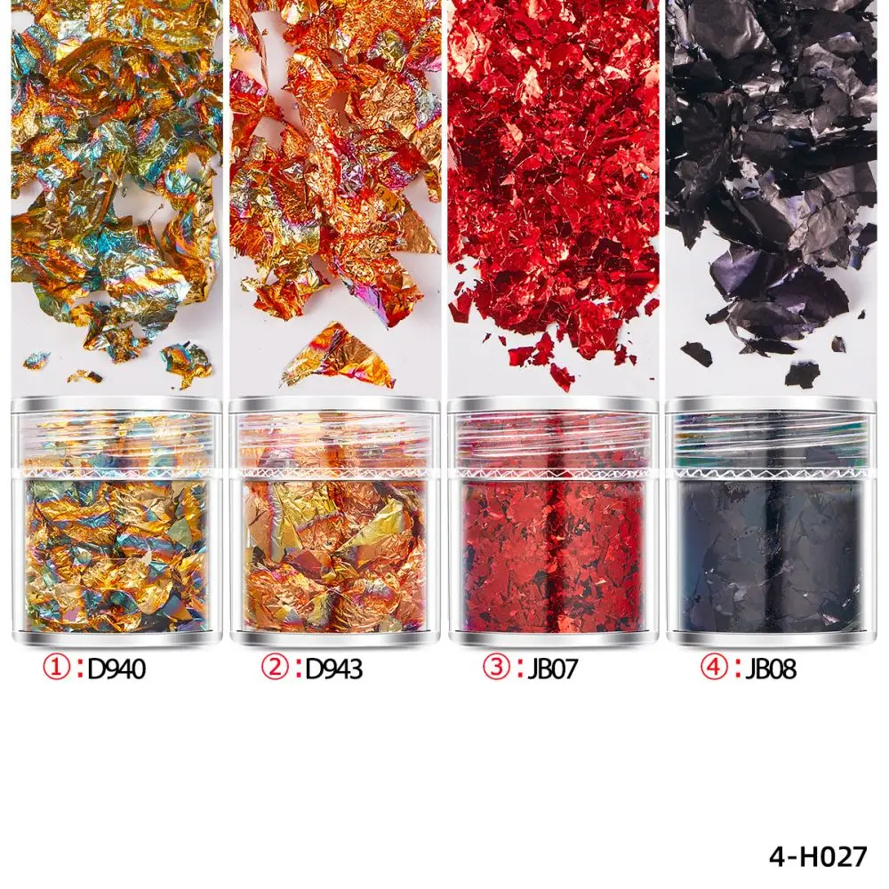 Description Picture 6 of item4pcs/set Gold Leaf Flakes Colors Sequins Glitters Confetti Gold Foil DIY Resin Mold Nail Art Candle Stamp Jewelry Making Decor