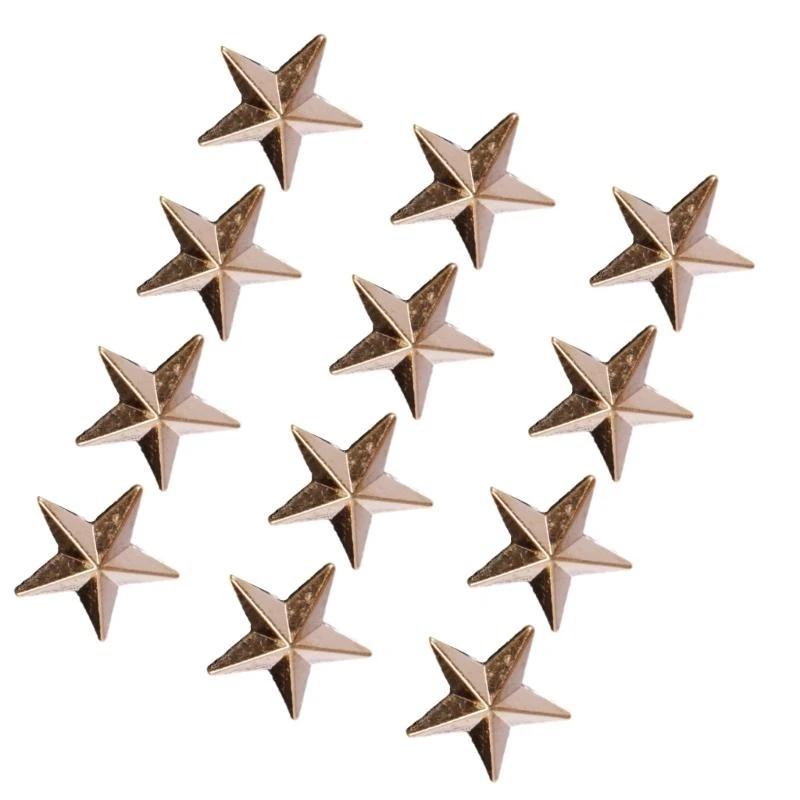 39BB 12pack Stylish Pentagrams Collar Studs Men's Advanced Brooches Fashion Brooch