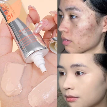 Face Foundation Cream Matte Smooth BB Cream Waterproof Long Lasting Moisturizing Concealer Liquid Full Coverage Acne Makeup Base