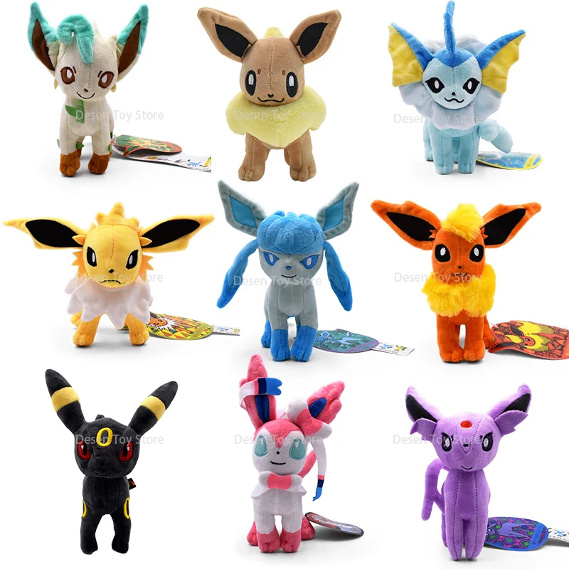 9 Stili Pokemon Peluche Eevee Vaporeon Jolteon Glaceon Flareon Umbreon Sylveon Espeon Leafeon Peluche Ripiene Bambole Giocattoli Regalo