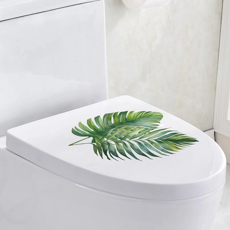Green plant turtle back leaf toilet bathroom toilet stickers home decoration wall stickers self-adhesive