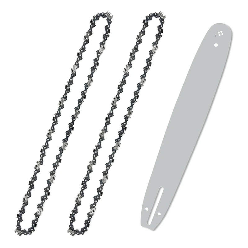 

Complete 2 Pack 18 Inch Chainsaw Chain & Guide Bar Kit, 3/8 Inch LP Pitch, .050 Inch Gauge, 62 Drive Links For Precise Cuts