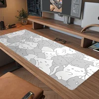 Cute grey cat table mat Portable non-slip mouse mat Animal abstract accessories board game office accessories Mouse mat suitable 1
