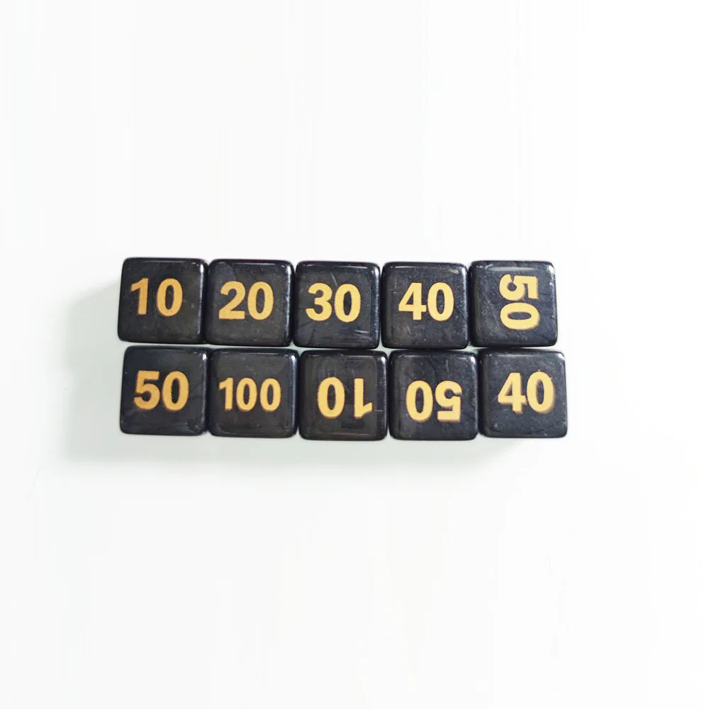 pack Acrylic Dice 16mm Square Corner Transparent Cubes Dots Game Dice