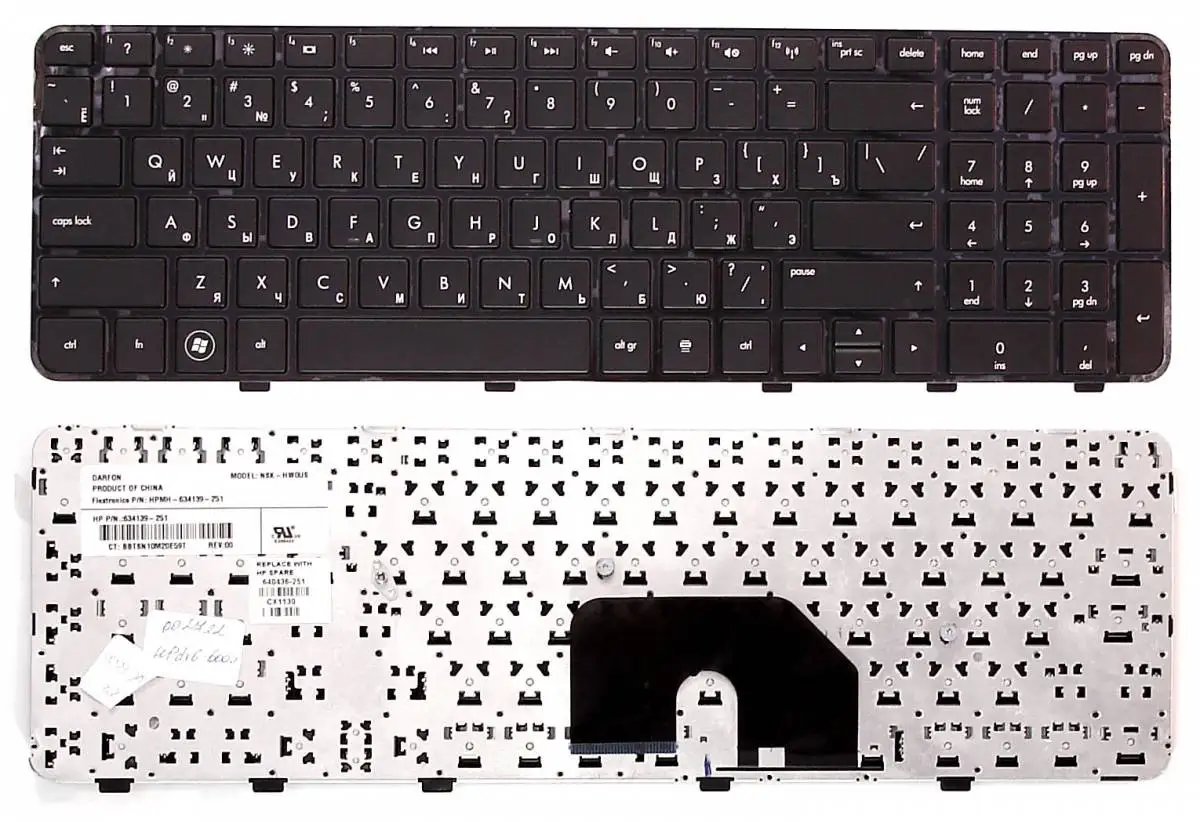 Клавиатура для ноутбука HP Pavilion DV6-6000 DV6-6100 DV6-6200 DV6-6b00 634139-251 (Черная) | Компьютеры и