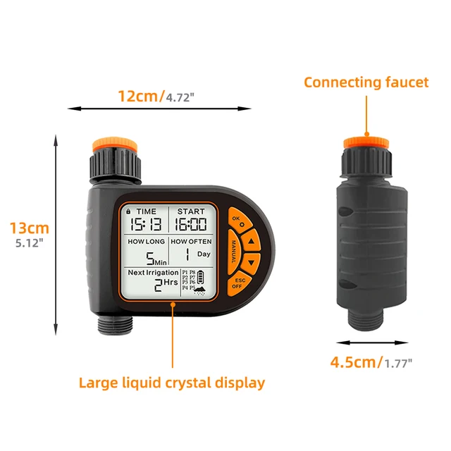Muciakie Garten Smart Regensensor Timer IPX5 wasserdicht LCD Displa automatische Bewässerungs steuerung für Hahn Schlauch Timing 2