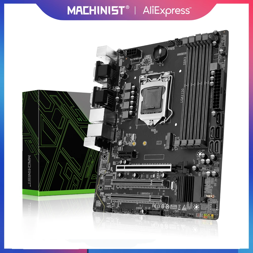 Machinist H97 Scheda Madre Lga 1150 Supporto Processore Cpu Intel Pentium/Core/5Th Gen Xeon Ddr3 Ram Memoria Desktop Ssd M.2H97M-Pro