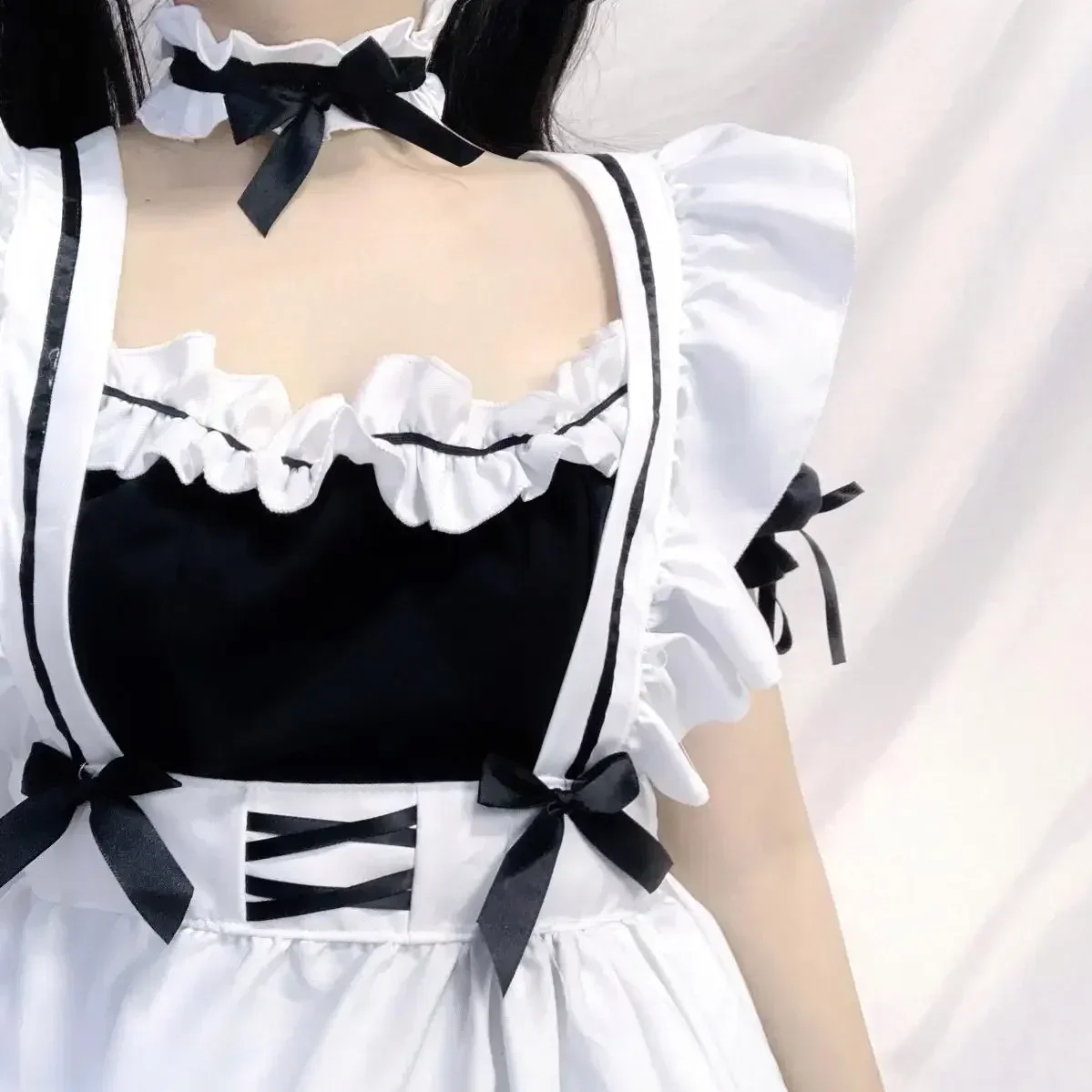 6pcs Set Cute Maid Costume Cosplay Hand Game Red Wine Sweet Maid Costume Lolita Anime Cosplay lolita cosplay costumes
