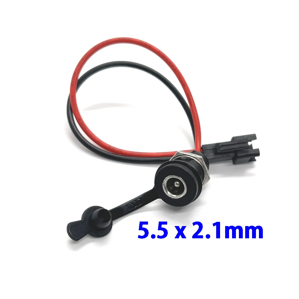 DC Power Connectors 1Pcs 5.5 x 2.1mm 5.5 x 2.5mm DC Female Jack 50V Socket Power Panel Mount Solder Connector With Cable