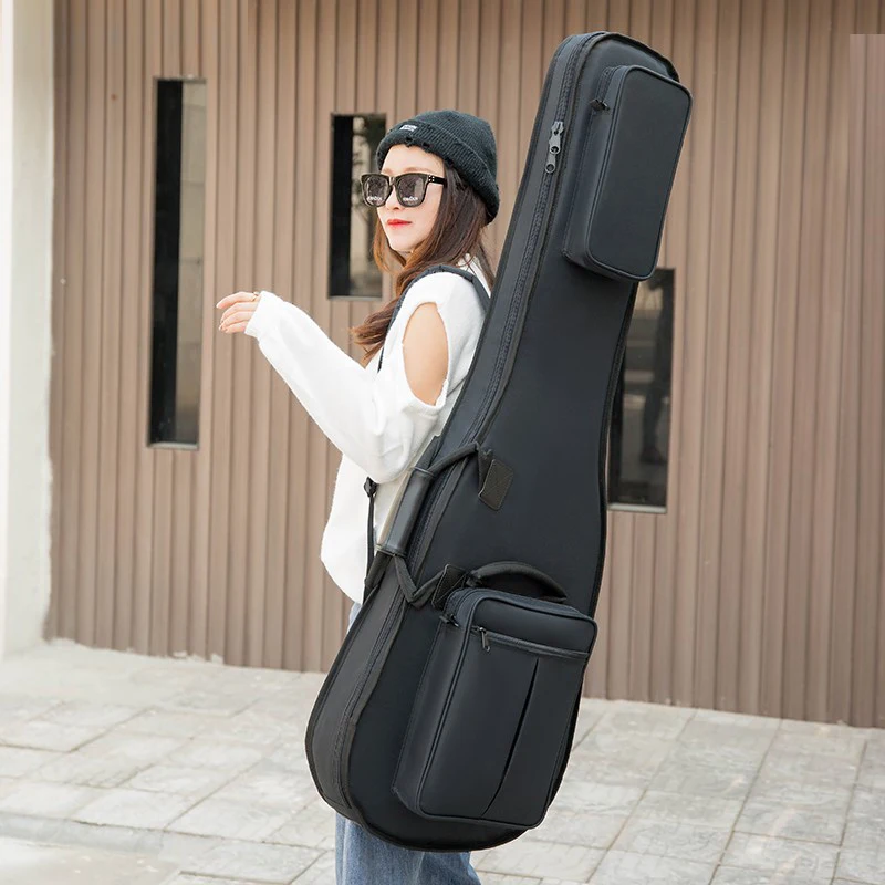 Electric Bass Waterproof Bags Shockproof 16mm Thicken Folk Acoustic Electric Guitar Backpacks guitar bag