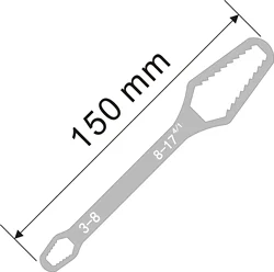 Universal Self - Tightening Adjustable Double - Head Torx Spanner Hand Tool (150mm 3 - 17mm)