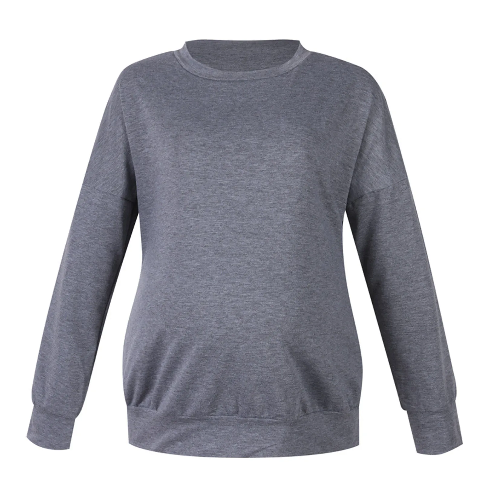 

Solid Color Pregnant Mother Fashion Casual Long Sleeve Sweater For Women Autumn Winter Warm Simple Style Plus Size Loose Top