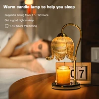 Tulip Flower Warm Candle Lamp French Retro Bedroom Bedside Lamp Fireless Fragrance Atmosphere Table Lamp 5
