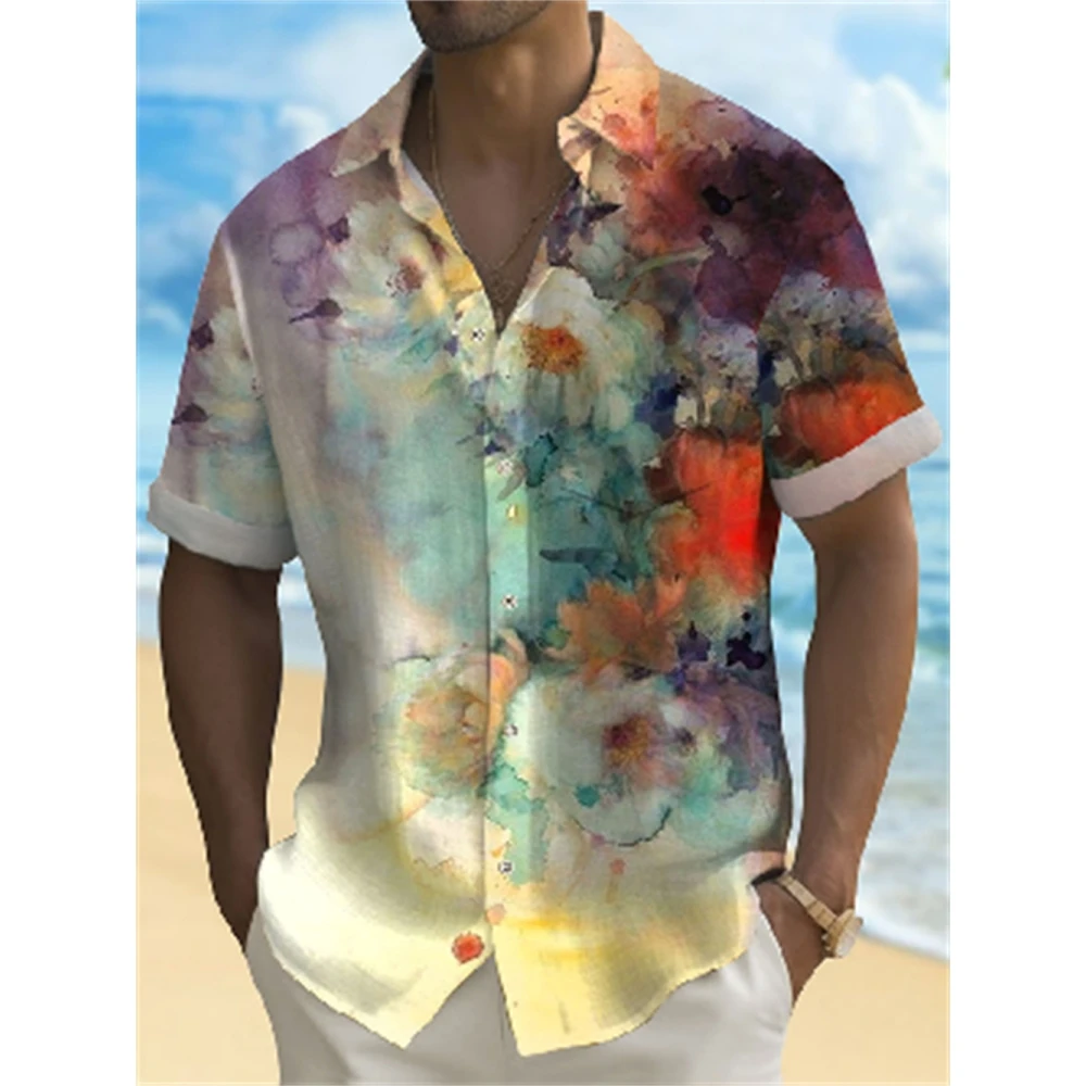 Herren hemd Sommer Casual Fashion Kurzarmhemd für Herren lose atmungsaktive Hawaii hemd Mann lässig Herren bekleidung Top