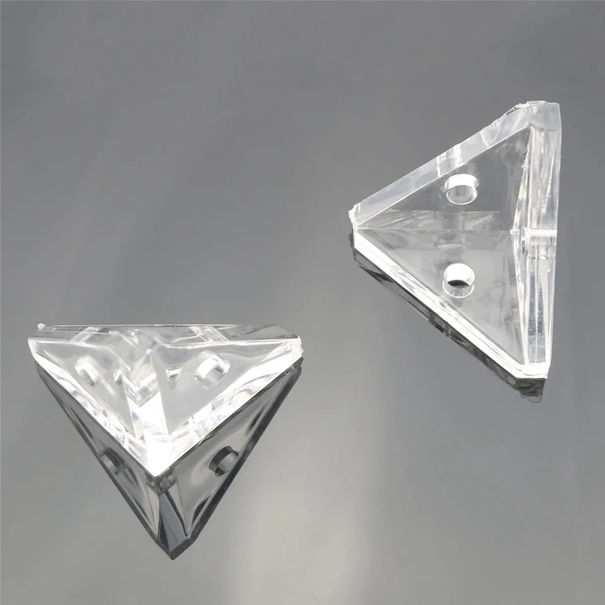 72Pcs Acrylic Corner Brackets with Semitransparent Screws Clear 3-Hole Right Angle Joint Brace Brackets