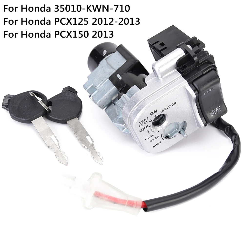 

PCX 125 150 Ignition Switch Fuel Gas Tank Cap Cover Seat Lock Key Set For Honda PCX125 2012-2013 PCX150 2013 35010-KWN-710