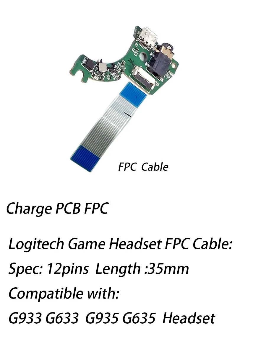 Replacement 12P FPC Flat Flexible Cable For Logitech G633 G933 G935 G635 Artemis Spectrum Gaming Headset