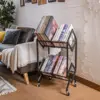 Vinyl Record Storage Rack, 2 Tier Record Organizer With Wheels, 200 Lp Albums Storage Rack Shelf, Metal Records Display Shelf 4