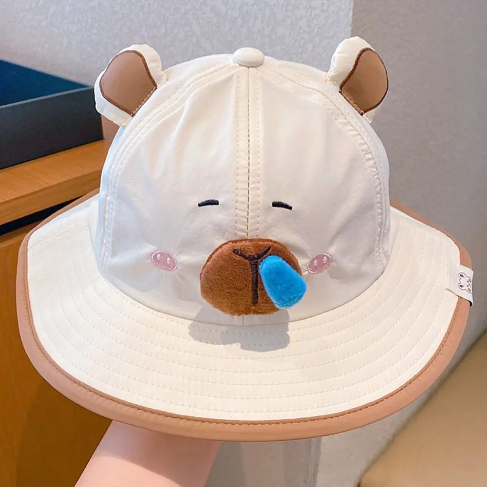 Comfortable Kawaii Capybara Baseball Hat Anti-UV Cartoon Kids Summer Sunhat Fishmen Hat Sunshade Children's Peaked Cap Outdoor