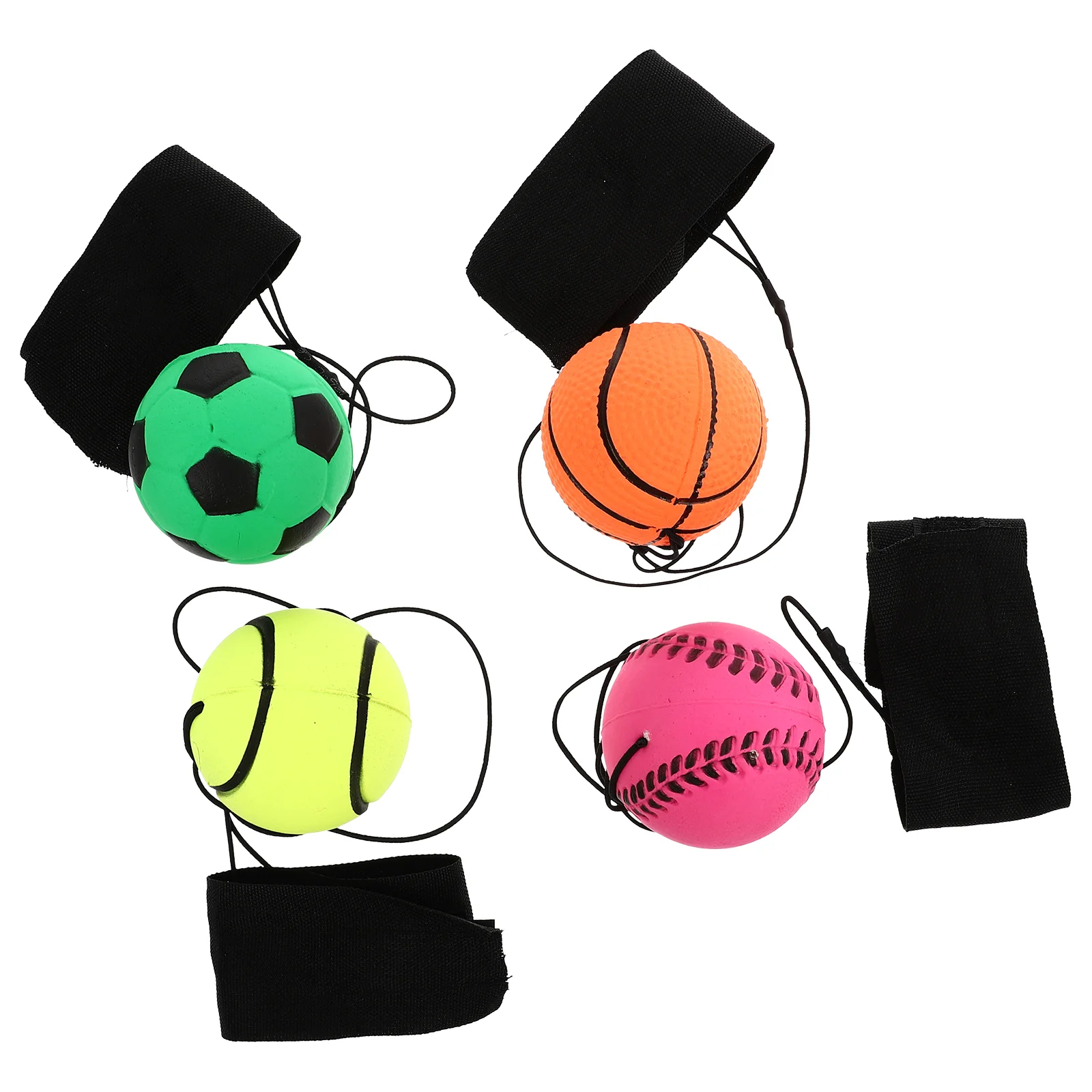 

4 Pcs Fluorescent Bouncy Ball Throwing Balls Relaxing Toys Parent-child Interactive Long Plaything Sports Wrist
