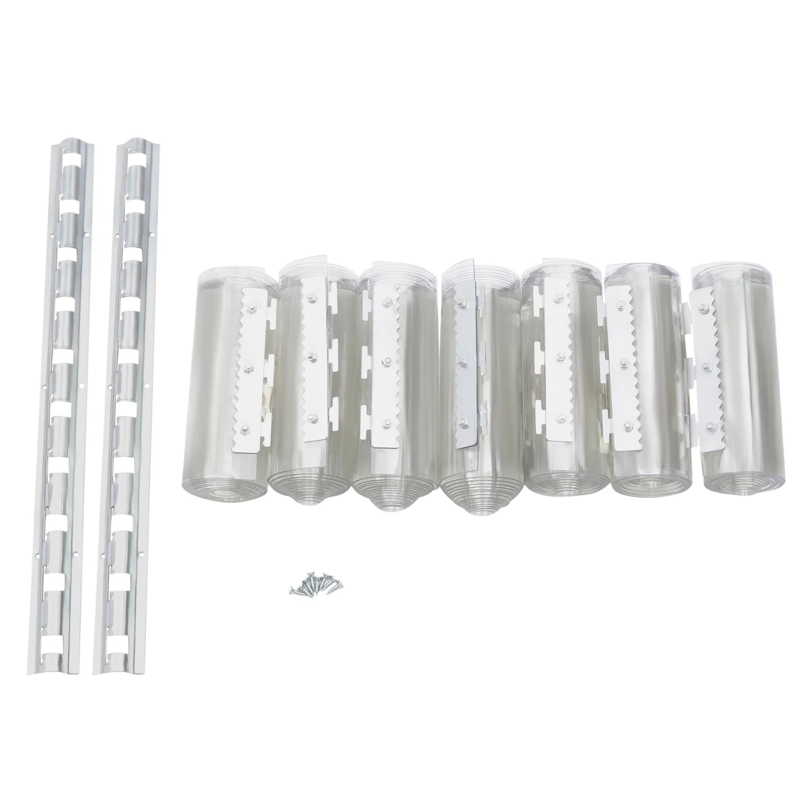 7-teiliges Türvorhang-Set aus transparentem PVC, Streifen-Türvorhang, staub- und insektensicher, für Zuhause/gewerbliche Nutzung, Schlafzimmer, Zuhause, Fensterdekoration – Detail 7