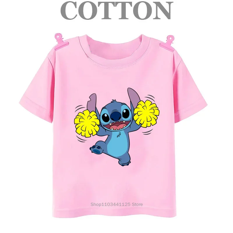 thumbnail image 1 of Camiseta de algodón para niños de Lilo Stitch Anime, camisetas para niños, camisetas para niños, camisetas casuales de manga corta con cuello redondo de moda de verano 2024, 1 of 5