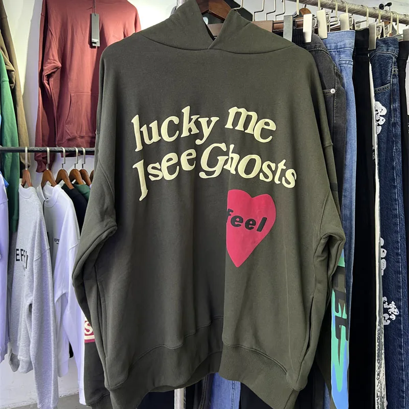 

CPFM Kanye plush hoodie foam printed high street large gray sports hoodie